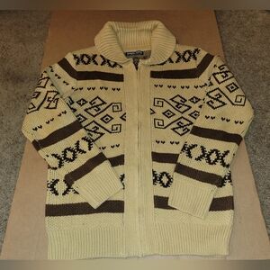 PAUL JONES Men's Casual Curling Aztec Sweater Cardigans Knitted Sweater